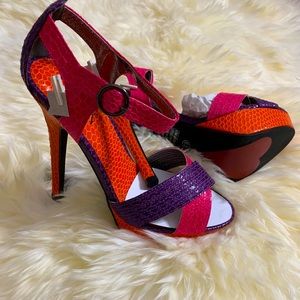 Luichiny 6.5 Pink-Purple-Orange Bow Tie Platform
